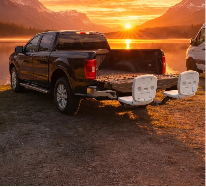 Tailbreaker seats beside a lake